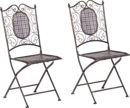  Shumee Zestaw 2 krzeseł ogrodowych metalowy czarny BORMIO