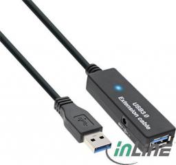 Kabel USB InLine USB-A - USB-A 20 m Czarny (35657)