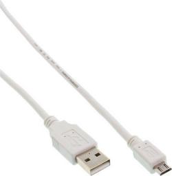 Kabel USB InLine USB-A - microUSB 5 m Biały (31750W)