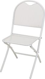  KMTP Krzesło składane metalowe białe 87x40x37,5 cm