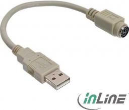 Adapter USB InLine USB - PS/2 Biały  (33102)