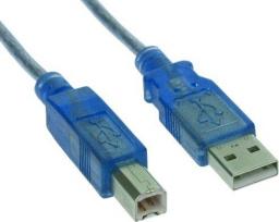 Kabel USB InLine USB-A - USB-B 3 m Niebieski (34535B)