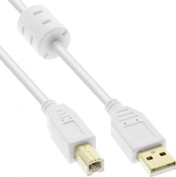 Kabel USB InLine USB-A - USB-B 3 m Biały (34535W)