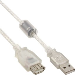 Kabel USB InLine USB-A - USB-A 0.5 m Przezroczysty (34650Q)