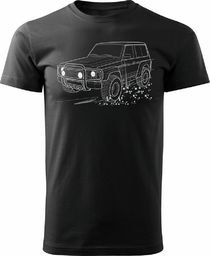  Topslang Koszulka z samochodem terenowym Nissan Patrol 4x4 męska czarna REGULAR L