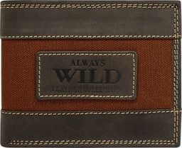  Always Wild Poziomy portfel z elementami jeansu, skóra naturalna nubuk Always Wild Nie dotyczy