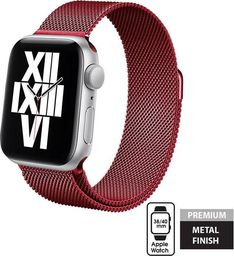  Crong Pasek ze stali nierdzewnej Crong Milano Steel do Apple Watch 38/40 mm czerwony