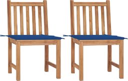 vidaXL Krzesła ogrodowe z poduszkami, 2 szt., lite drewno tekowe