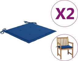  vidaXL Poduszki na krzesła ogrodowe, 2 szt., kobaltowe, 50x50x4 cm