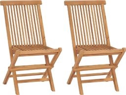  vidaXL Składane krzesła ogrodowe, 2 szt., lite drewno tekowe