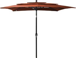  vidaXL 3-poziomowy parasol na aluminiowym słupku, terakotowy 2,5x2,5 m
