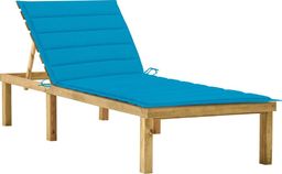  vidaXL Leżak z niebieską poduszką, impregnowane drewno sosnowe