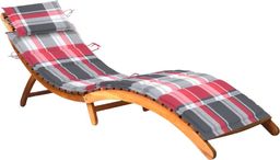  vidaXL Ogrodowy leżak z poduszką, lite drewno akacjowe
