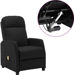  vidaXL Elektryczny fotel rozkładany, masujący, czarny, sztuczna skóra