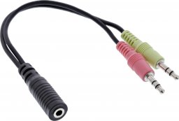 Kabel InLine Jack 3.5mm - Jack 3.5mm x2 0.15m czarny (99312I)