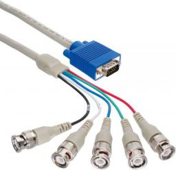 Kabel InLine D-Sub (VGA) - BNC x5 5m szary (17555)