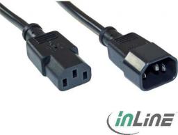 Kabel zasilający InLine Power Cord przedłużacz C13 - C14 1.8m z ETL (for US use) (16632V)