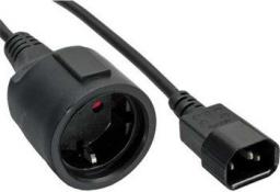 Kabel zasilający InLine C14 plug - German Typ F socket czarny 1m (16659A)