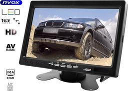 Nvox Monitor zagłówkowy lub wolnostojący lcd 7cali cali hd av z ramką 12vkl