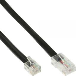  InLine Modularny kabel RJ45 8P6C do RJ12 6R6C, czarny, 6m (18645)
