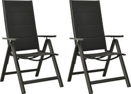  vidaXL Składane krzesła ogrodowe, 2 szt., textilene i aluminium
