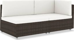 vidaXL Sofa modułowa 2-osobowa, rattan PE, brązowa