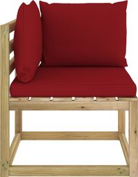  vidaXL Moduł sofy narożnej z poduszkami, impregnowane drewno