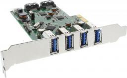 Kontroler InLine PCIe 2.0 x1 - 4x USB 3.0 (76664C)