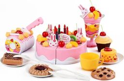  Ikonka Tort urodzinowy do krojenia kuchnia 75 el. różowy 