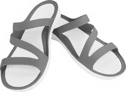  Crocs Klapki Crocs Swiftwater Sandal W szaro białe 203998 06X 36-37