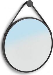 Zeller Lustro ścienne, metal / plastik, czarne, 40x2,1 cm. Pętla: 62,5x0.4 cm