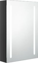  vidaXL Szafka górna z lustrem i LED 50cm czarna połysk (326496)