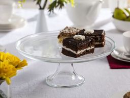  Mondex Patera na ciasto i tort / talerz szklany na nóżce Edwanex 30 cm (opakowanie prezentowe)
