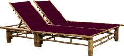  vidaXL 2-osobowy leżak z poduszkami, bambusowy