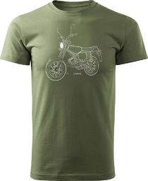  Topslang Koszulka motocyklowa z motocyklem Simson Enduro S50 S51 męska khaki REGULAR L