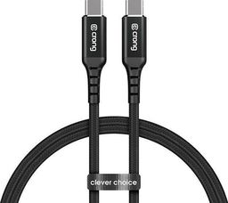 Kabel USB Crong USB-C - USB-C 1.5 m Czarny (CRG-AL15USCC-BLK)