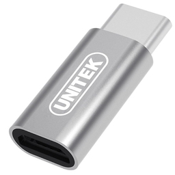 Adapter USB Unitek USB-C - microUSB Srebrny  (Y-A027AGY)