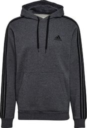  Adidas Bluza męska adidas Essentials Fleece 3-Stripes Hoodie ciemnoszara GK9082