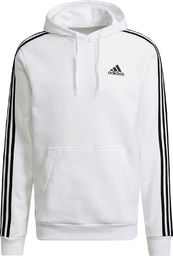  Adidas Bluza męska adidas Essentials Fleece 3-Stripes Hoodie biała GU2522