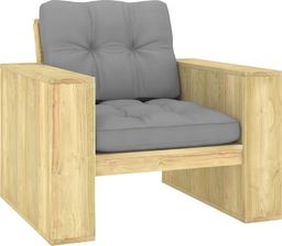  vidaXL Krzesło ogrodowe z szarymi poduszkami, impregnowana sosna