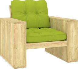  vidaXL Krzesło ogrodowe z jasnozielonymi poduszkami, drewno sosnowe