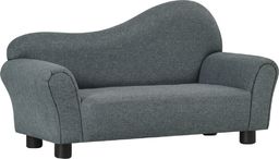 vidaXL Sofa dla dziecka, szara, obita tkaniną
