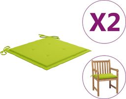  vidaXL Poduszki na krzesła ogrodowe jasnozielone 2 szt.