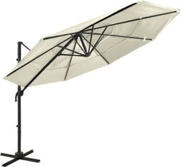  vidaXL 4-poziomowy parasol na aluminiowym słupku, piaskowy, 3x3 m