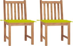  vidaXL Krzesła ogrodowe z poduszkami, 2 szt., lite drewno tekowe