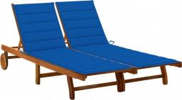  vidaXL 2-osobowy leżak ogrodowy z poduszkami, lite drewno akacjowe