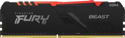 Pamięć Kingston Fury Beast RGB, DDR4, 8 GB, 3000MHz, CL15 (KF430C15BBA/8)