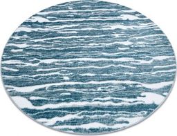  Dywany Łuszczów Dywan MEFE nowoczesny Koło 8761 Fale - Strukturalny, dwa poziomy runa krem / niebieski, koło 160 cm
