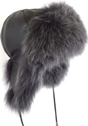 TMC Naturalleather Pilotka skórzana obszyta futrem "Lisek" 54-56 cm (M)