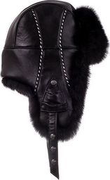 TMC Naturalleather czarna Pilotka BAKS futro królika 54-56 cm (M)